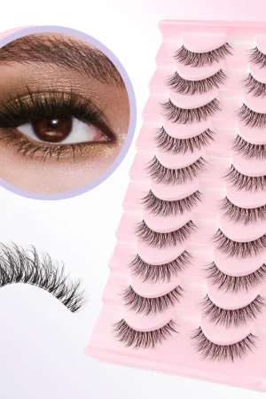 YSDO Natural Mink Eyelashes 3/6/10 Pairs Wispy Faux 3D Mink Lashes Short Fluffy Half False Eyelash Makeup Tools Cat Eye Lashes