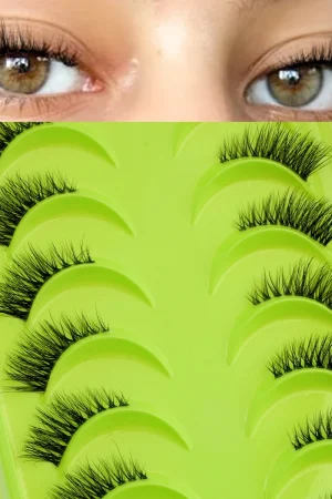 New Half Eyelashes 3/10Pairs Half Lashes Natural 3D Cat Eye Lashes Clear Stem False Eyelash Extension Makeup Faux Cils maquiagem