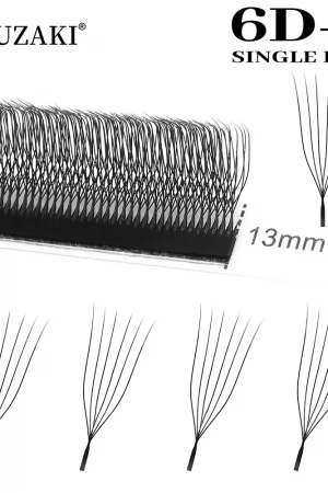 XIUSUZAKI U Shape 6DW Lashes Extensions Matte Black U 6DW Eyelash Extensions Premade Fans Volume False Lashes Mink Eyelashes