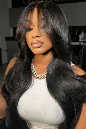 Body Wave 13x4 13x6 Lace Front Wig Human Hair Pre Plucked 250 Density with Baby Hair Natural Black 100% Human Hair Wig for Women