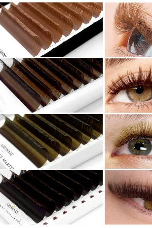 Abonnie Brown Individual Eyelashes Extension All Size Lashes Colorful Premium Classic Lashes