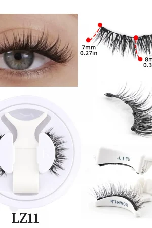 Hot 1 Pair Magnetic Eyelashes Handmade Fluffy Faux Mink Lashes Reusable Natural False Eyelashes and Magnetic Tweezers Set Makeup