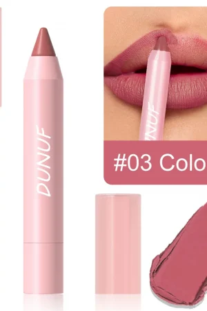 DUNUF Lipstick Pencil Waterproof Sexy Red Nude Purple Matte Tint Lipstick Lasting Lip liner Pen Longlasting Makeup Cosmetic