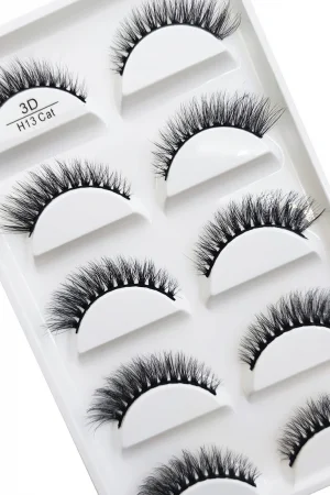 New 5 Pairs Natural 3D False Eyelashes Makeup Mink Eyelash Fake Eye Lashes Faux Cils Make Up Beauty Maquillaje Tools H13 Cat